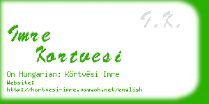 imre kortvesi business card